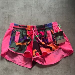 Vibrant Pink and Multicolor Women's Shorts